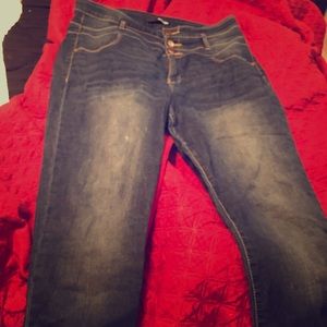 Denim high waisted skinny jeans